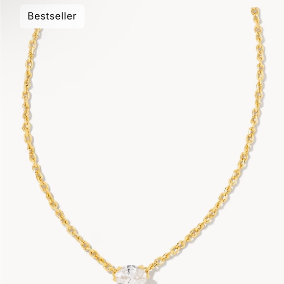 Kendra Scott Jewelry - Kendra Scott Cailin Gold Necklace with Clear Pendant